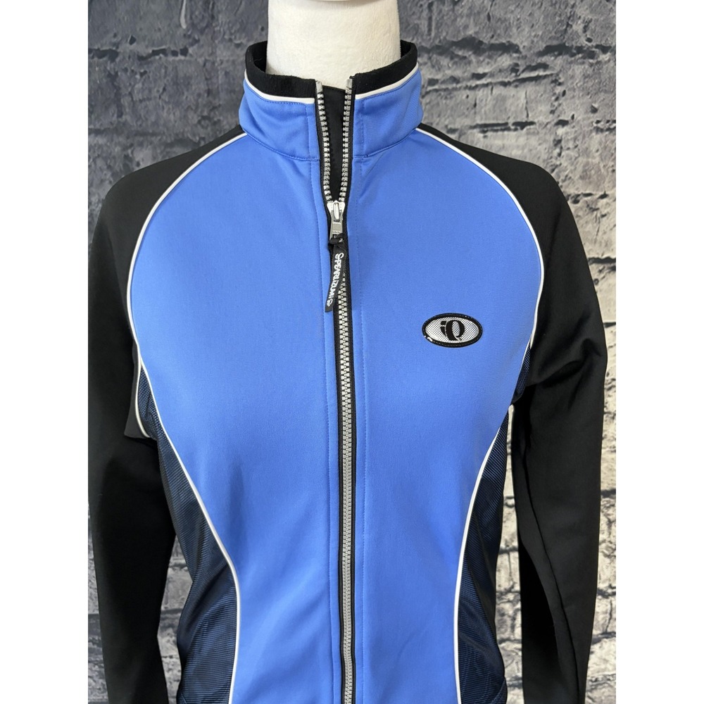 Pearl Izumi Womens Small Blue Black Cycling Jacket Thermal Full Zip Vintage 2000 - Picture 2 of 13